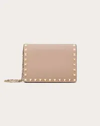 Valentino Garavani POUCH CON CATENA ROCKSTUD IN VITELLO Donna POUDRE Poudre