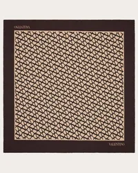 Valentino Garavani FOULARD 90X90  TOILE ICONOGRAPHE  IN SETA Donna BEIGE/NERO Beige