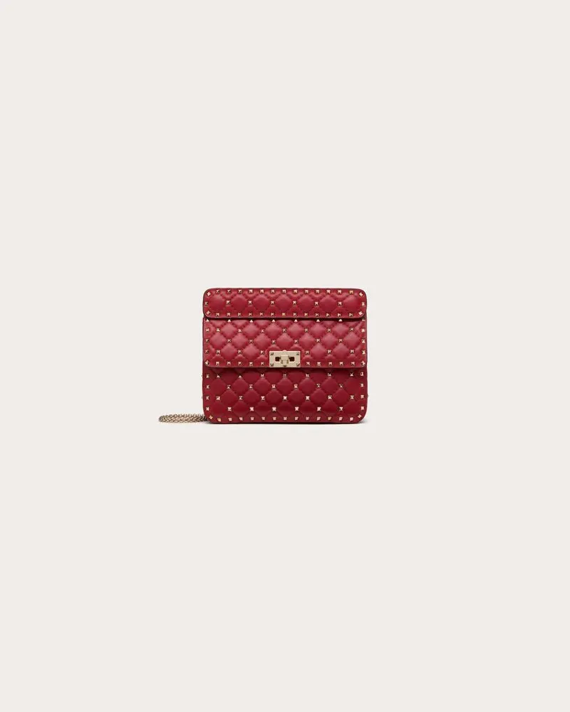 Valentino Garavani Borsa Media Rockstud Spike In Nappa Donna ROSSO V Rosso