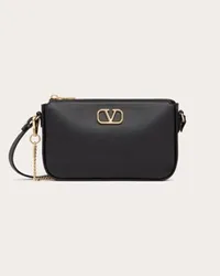 Valentino Garavani MINI BORSA CON TRACOLLA VLOGO SIGNATURE IN VITELLO Donna NERO Nero