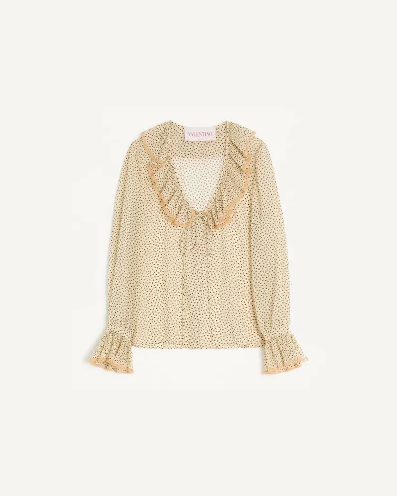 Valentino Garavani Camicia In Light Georgette Stampa Plusdepois Donna BETULLA/NERO Betulla