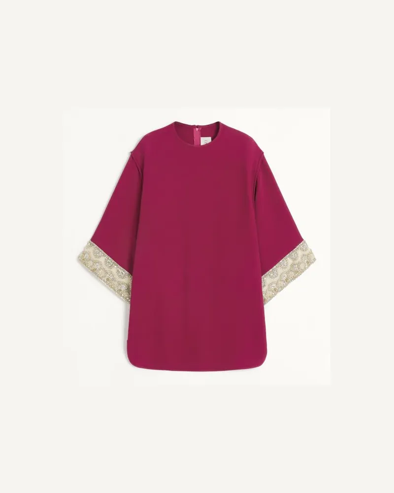 Valentino Garavani Top In Cady Couture Ricamato Donna MAGENTA Magenta