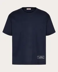 Valentino Garavani T-SHIRT IN COTONE CON ETICHETTA SARTORIALE MAISON VALENTINO Uomo NAVY Navy