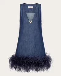 Valentino Garavani ABITO CORTO IN CHAMBRAY DENIM Donna DENIM Denim