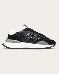 Valentino Garavani SNEAKER LACERUNNER IN PIZZO E MESH Donna NERO/PASTEL GREY/STONE Nero