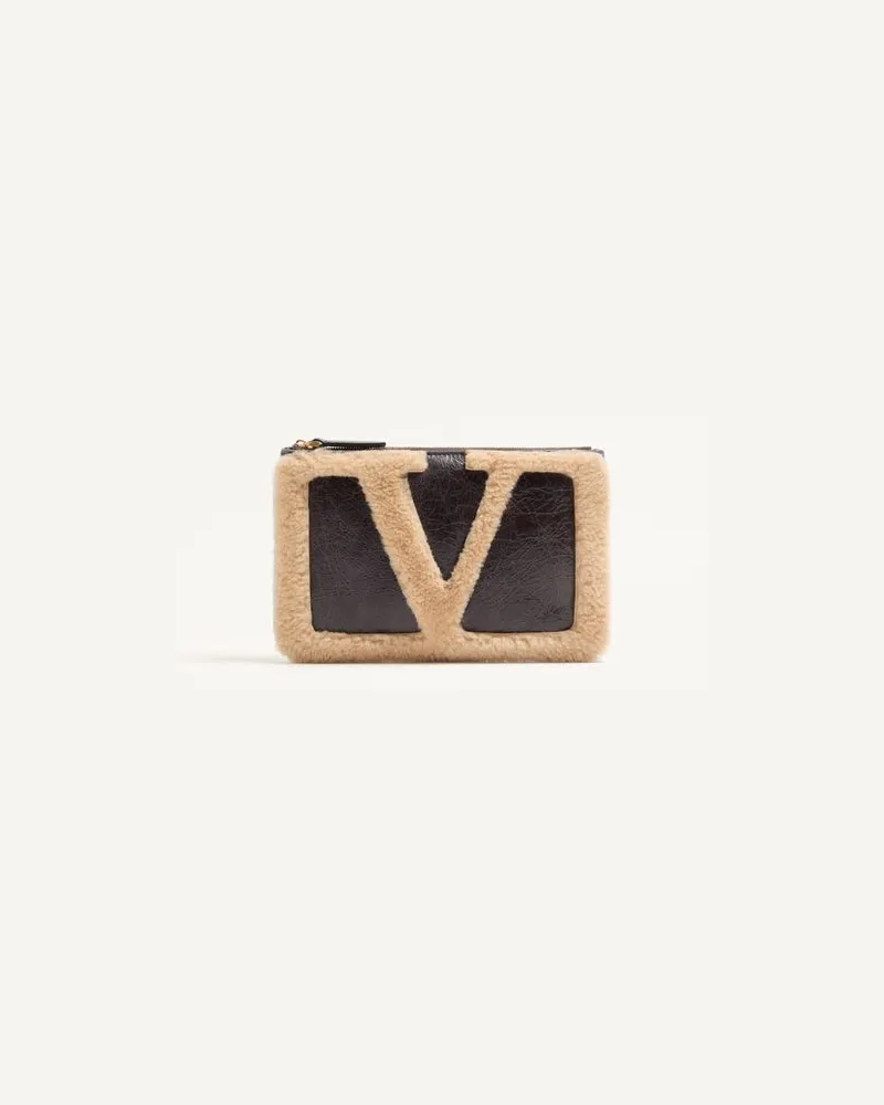 Valentino Garavani Pochette Valentino Garavani Viva Superstar In Montone Donna MARRONE/BEIGE Marrone