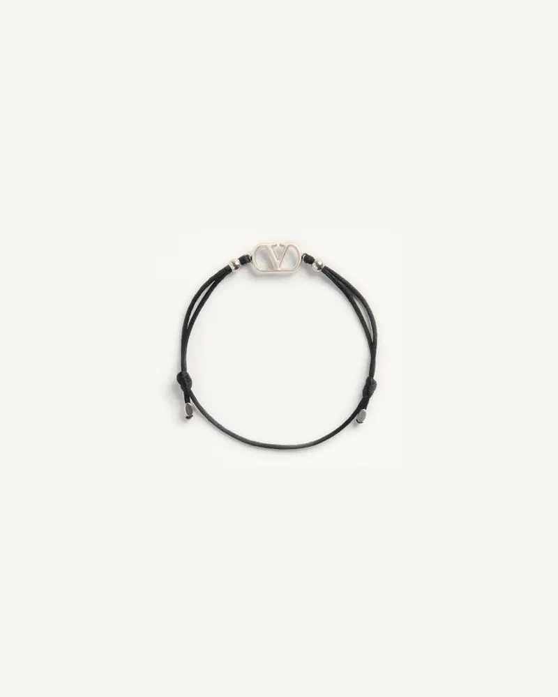 Valentino Garavani Bracciale VLogo Signature In Cotone Uomo NERO Nero