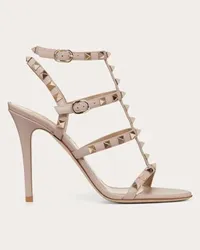 Valentino Garavani SANDALO ROCKSTUD IN VITELLO CON CINTURINI 100MM Donna SKIN Skin