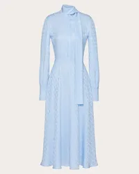 Valentino Garavani ABITO MIDI IN SILK JACQUARD TOILE ICONOGRAPHE Donna IRIS LILIAC Iris