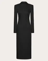 Valentino Garavani ABITO MIDI  IN STRUCTURED DIAGONAL Donna NERO Nero