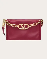 Valentino Garavani CLUTCH VLOGO CHAIN IN NAPPA CON CATENA Donna ROSSO SCURO Rosso