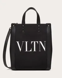 Valentino Garavani BORSA SHOPPING MINI VLTN IN CANVAS Uomo NERO Nero