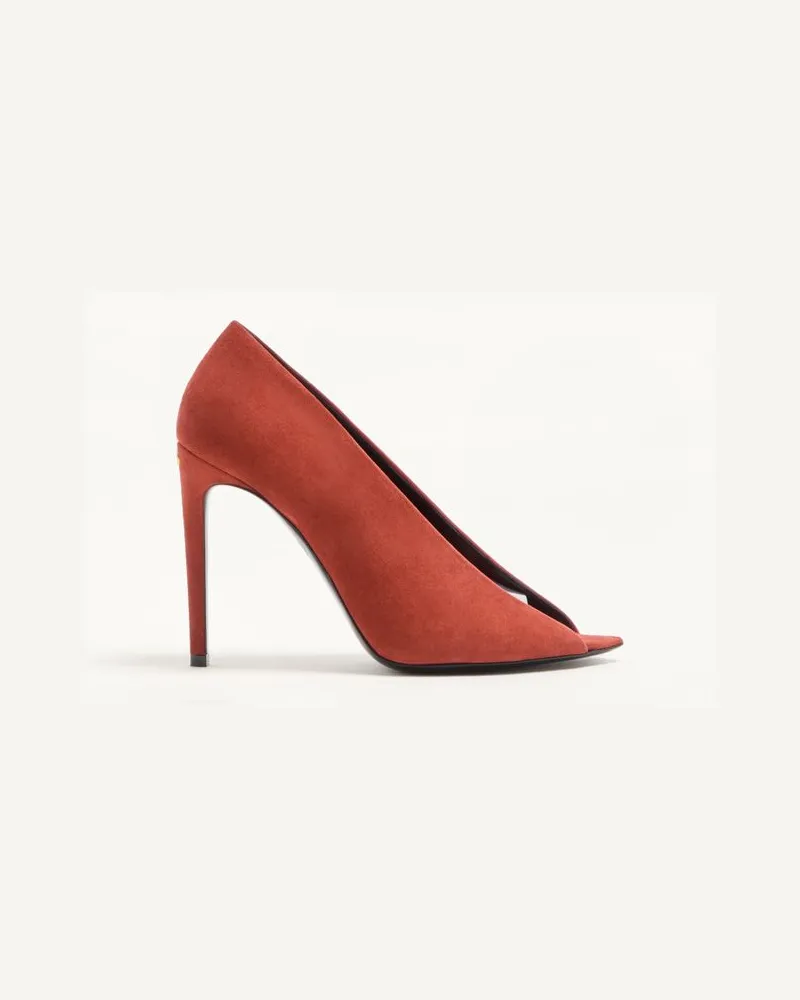 Valentino Garavani Décolleté Open Toe Révélé In Camoscio 105Mm Donna RUGGINE Ruggine