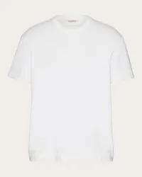 Valentino Garavani T-SHIRT IN COTONE CON DETTAGLIO TOILE ICONOGRAPHE Uomo BIANCO Bianco