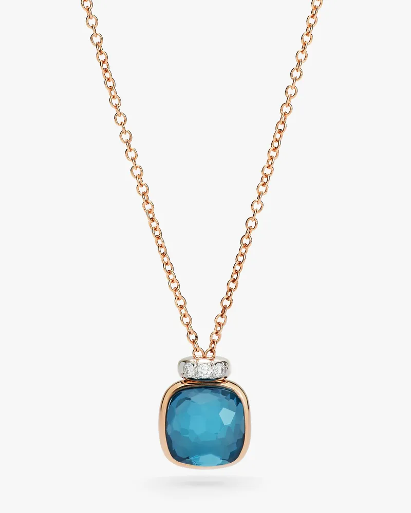 Pomellato Collana Con Pendente Nudo Mini Blu