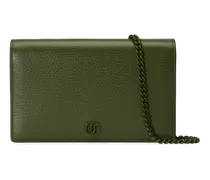 Gucci Mini borsa GG Marmont in pelle con catena Verde