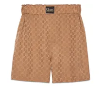 Shorts in seta con GG ed etichetta
