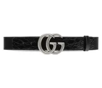 Cintura GG Marmont larga con fibbia lucida