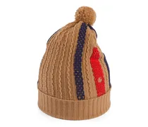 Cappello in lana lavorata a maglia con pompon