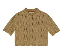 Top in lana lamè a maglia intrecciata