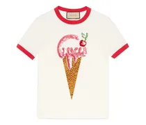T-shirt in jersey di cotone con stampa gelato