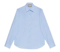 Camicia in cotone Oxford con ricamo Doppia G