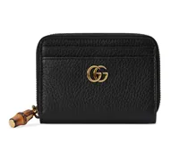 Double G zip card case with bamboo