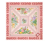 Gucci Foulard in seta con stampa floreale Rosa