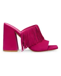 Stuart Weitzman Tia Fringe 100 Slide - Donna  Begonia Begonia