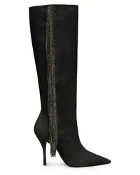 Stuart Weitzman Crystal Fringe Boot - Donna  Black Black