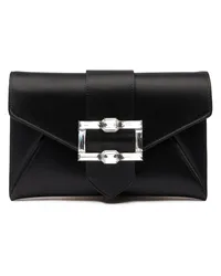 Stuart Weitzman The Loveletter Shine Buckle Mini Clutch - Donna  Black/clear Black