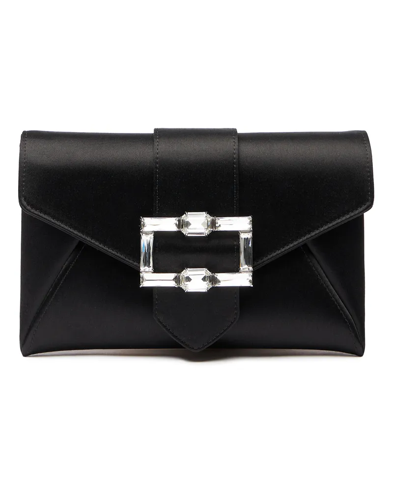 Stuart Weitzman The Loveletter Shine Buckle Mini Clutch - Donna  Black/clear Black