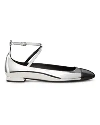 Stuart Weitzman Eden Strap Flat - Donna Mocassini E Scarpe Basse Silver/black Silver