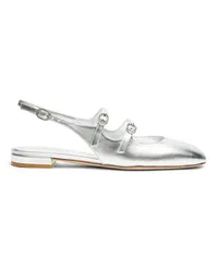 Stuart Weitzman Claris Mj Slingback - Donna Mocassini E Scarpe Basse Silver Silver