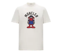 T-shirt con motivo Mon Duck, Uomo, Bianco, Taglia: XS