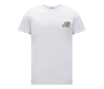 T-shirt con doppio logo, Uomo, Bianco, Taglia: XXL