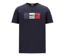 T-shirt con motivo tricolore, Uomo, Blu, Taglia: M