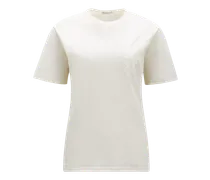 T-shirt con logo ricamato, Donna, Bianco, Taglia: S
