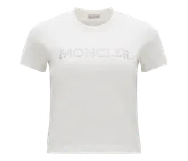 T-shirt con logo cristalli, Donna, Bianco, Taglia: XL