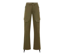 Pantaloni cargo in gabardine, Uomo, Verde, Taglia: 48