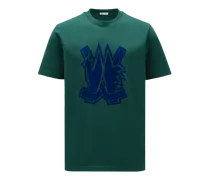 T-shirt logata stile hockey, Uomo, Verde, Taglia: M