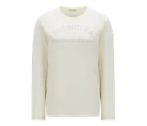 T-shirt logata con glitter, Donna, Bianco, Taglia: M