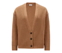 Cardigan in lana e cashmere, Donna, Marrone, Taglia: M