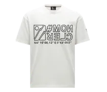 T-shirt logata, Uomo, Bianco, Taglia: XS
