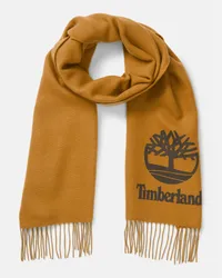 Timberland Sciarpa con Logo Stampato Yarn Dye da Uomo in giallo, Uomo, giallo Giallo