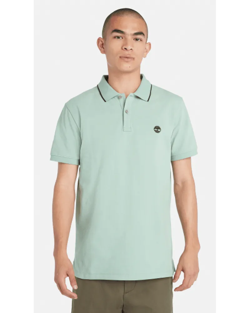 Timberland Polo con Colletto Stampato Millers River da Uomo in verde chiaro, Uomo, verde, Taglia Verde