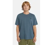 T-shirt Garment-dyed Da Uomo In Blu Marino Blu Marino