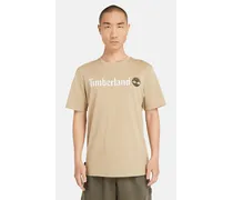 Timberland T-shirt con Logo Lineare da Uomo in beige, Uomo, Beige, Taglia Beige