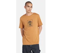 T-shirt Stack Logo Da Uomo In Arancione Giallo/colore Nero