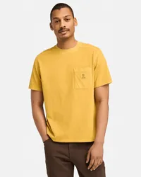 Timberland T-shirt con Tasca sul Petto Merrymack River da Uomo in giallo, Uomo, giallo, Taglia Giallo